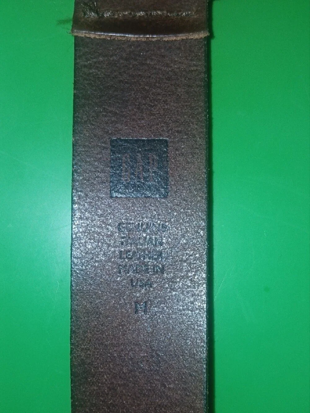 GAP Vintage 90's Brown Leather Belt with Brass-Tone Buckle Medium